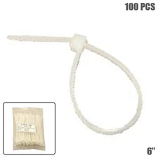 100 Pcs 6" Nylon Cable Zip Tie Wrap Strap Wire Management Cord Organizer Clear
