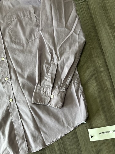 Vintage Christian Dior 16 1/2 32-33 Mens Button Up Shirt Lavender - Picture 2 of 12