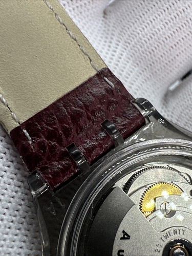Vintage 1991 Swatch SAM100 "Rubin" New Old Stock With Case Runs Keeps Time Skele - Picture 18 of 24