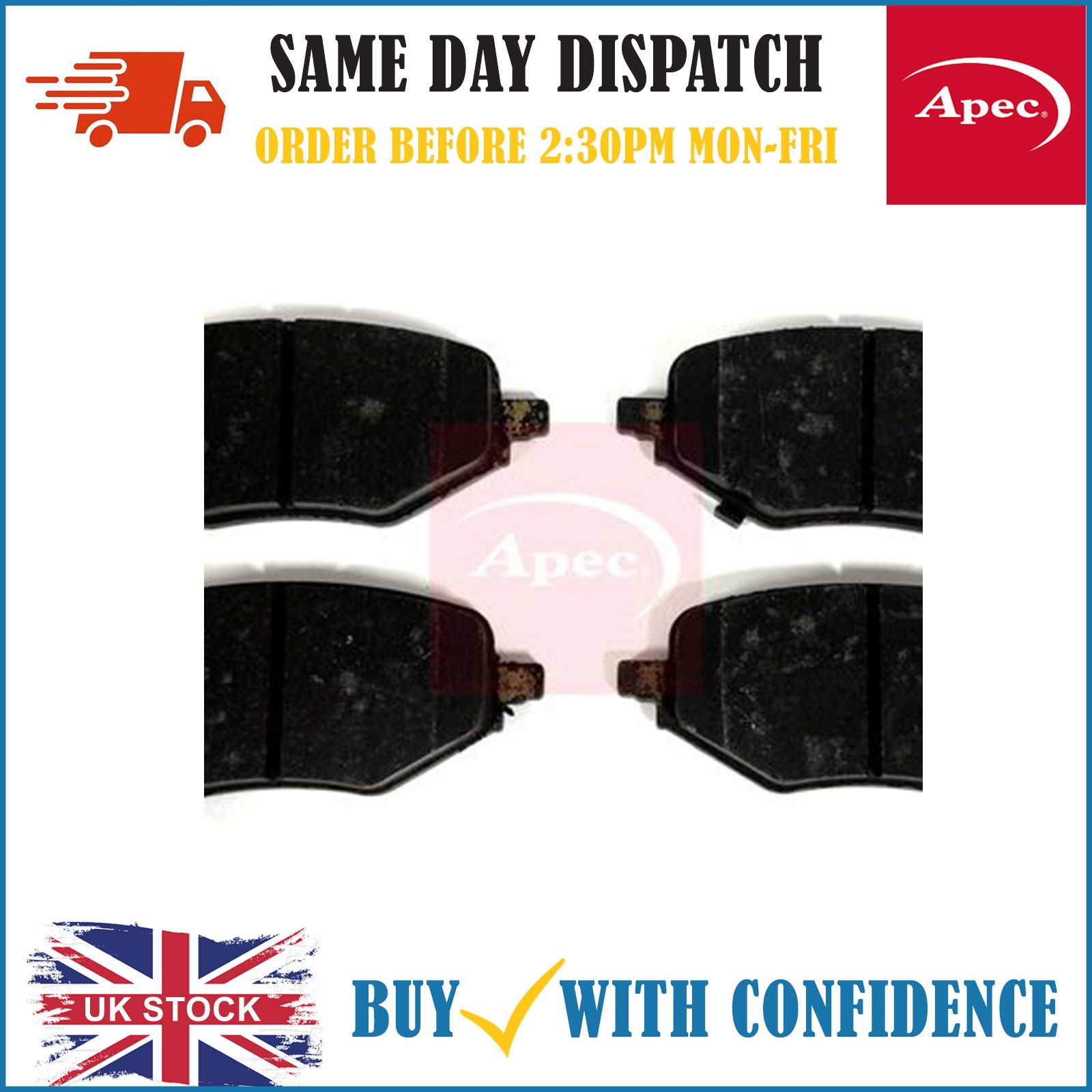 For Mg Mg Hs Rear 2018-2025 1.5 Apec Brake Pads Set PAD2470