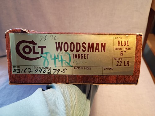 Vintage COLT Woodsman Target 22 LR Cardboard Box w/Styrofoam Insert. NO PAPERS
