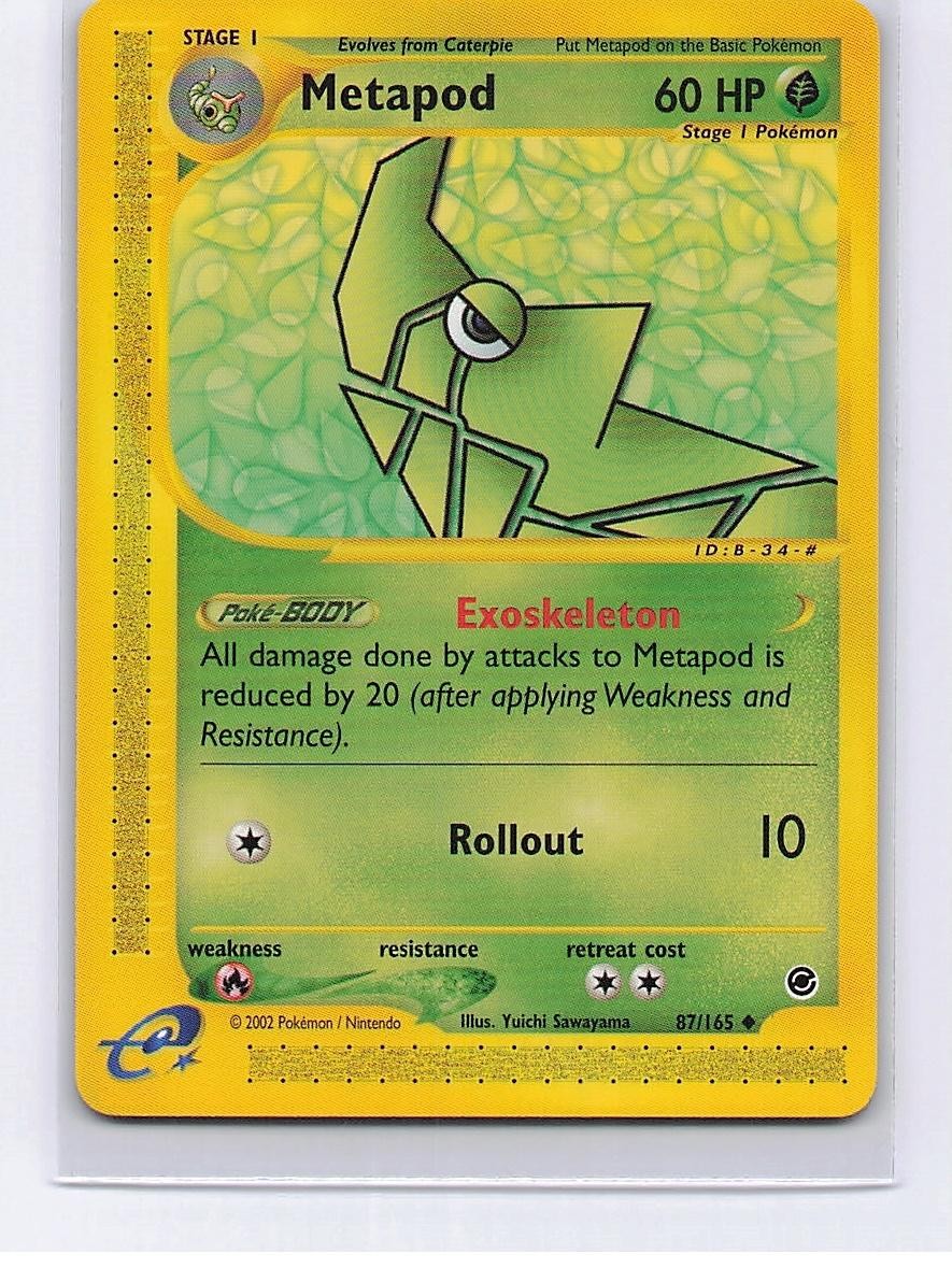 Metapod 87/165 Uncommon Expedition Base Set Pokemon Near Mint