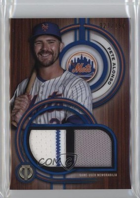 2025 Topps Tribute Single Player Dual Relics Blue /150 Pete Alonso #DR-PA tw0