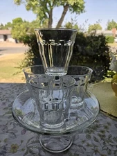 Duralex France Picardie Clear 10 Panel Low Ball Glasses 6 oz 3"×3" Set of 4