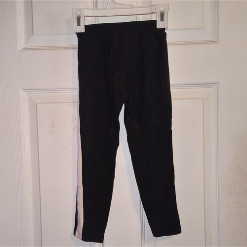 Zara Kids Black Viscose Straight Leg Ponte Trousers Pants White Side Stripes 6 - Picture 7 of 8