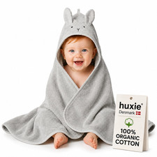Hooded Baby Towel Organic Cotton Baby Bath Towel Newborn Essentials Pearl Grey