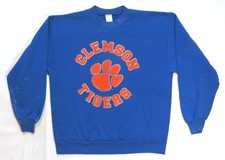 1980's Vintage Sweatshirt Clemson Tigers College Football Team University Logo