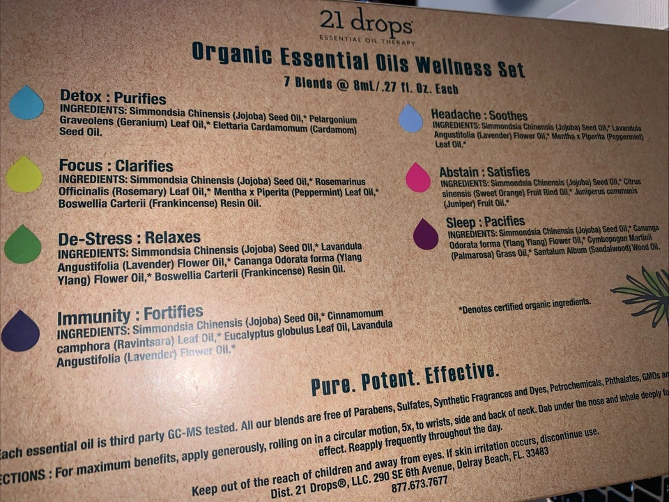 Juego de bienestar 21 gotas de aceites esenciales orgánicos - Foto 4 de 4