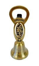 Brass Hand Bell Bottle Opener 3D Relief Dragon 4.25" Power Strength Good Fortune