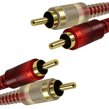 RCA Cables 2 RCA Stereo Audio Cable 5 Feet Gold-Plated Male to Male Home Theater