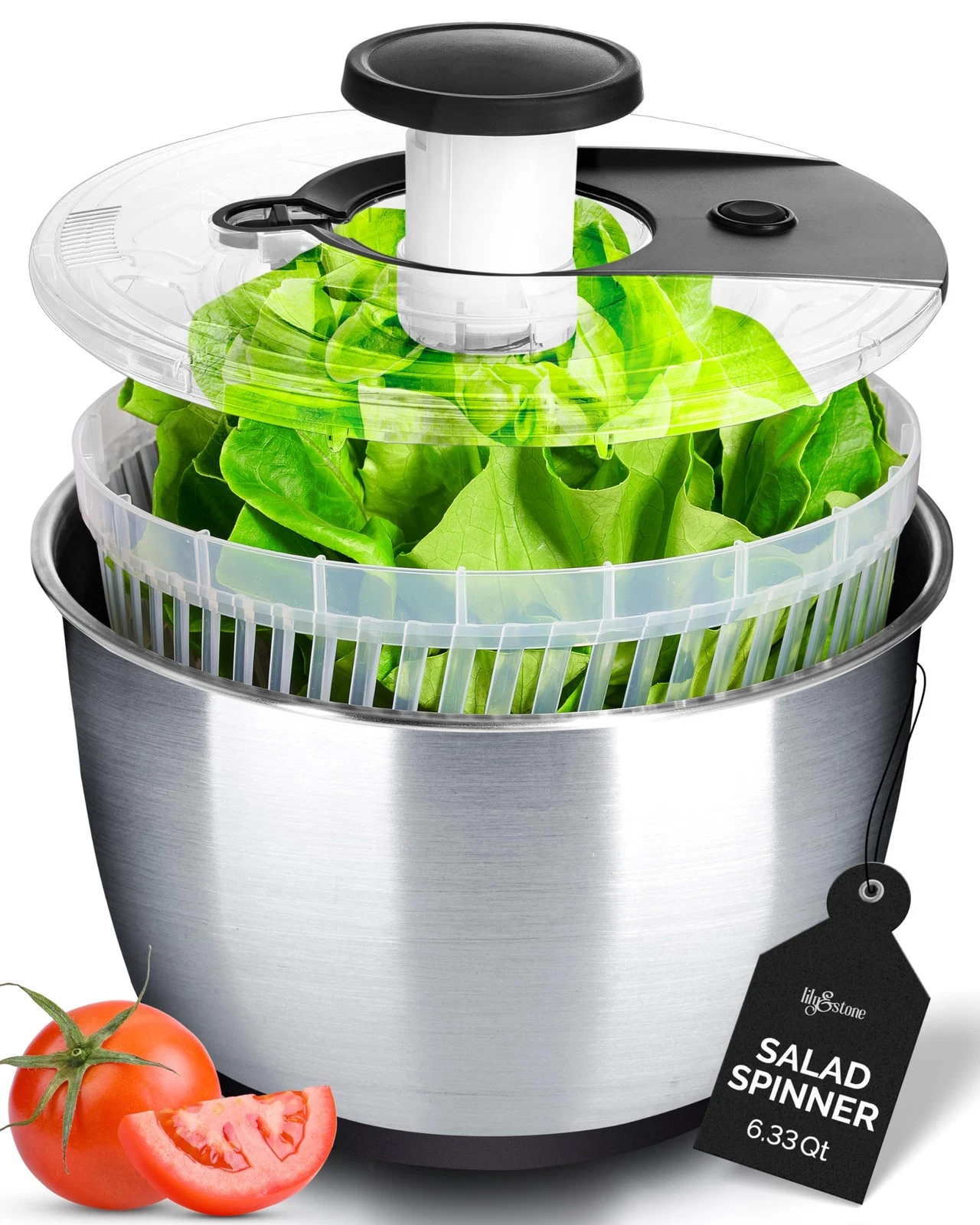 Stainless Steel Pump Salad Spinner Large - Easy Compact Kitchen Tool - Stainl...
Opens in a new wind