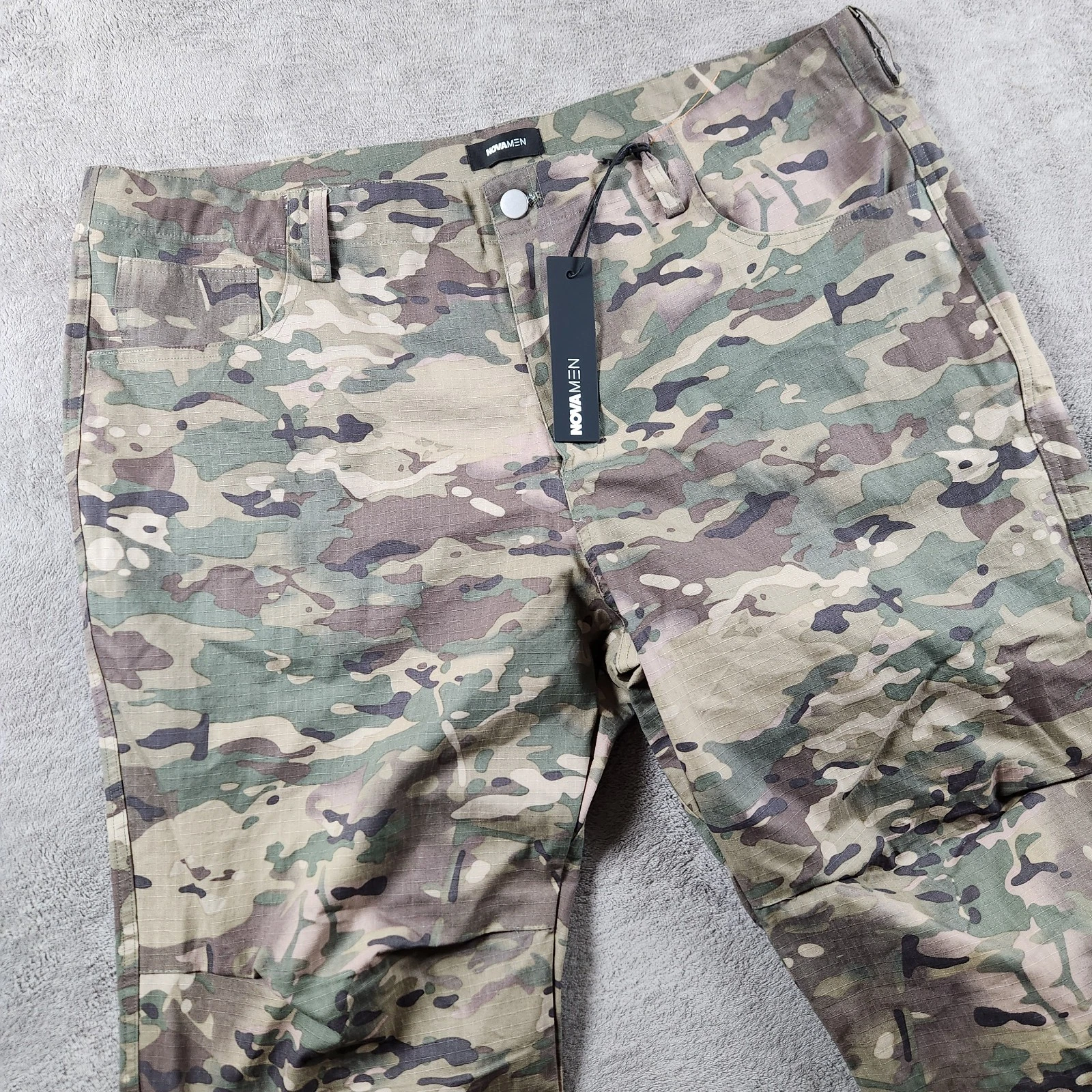 Fashion Nova Men Clayton Straight Camo Pants size 42 Camoflauge Baggy Utility