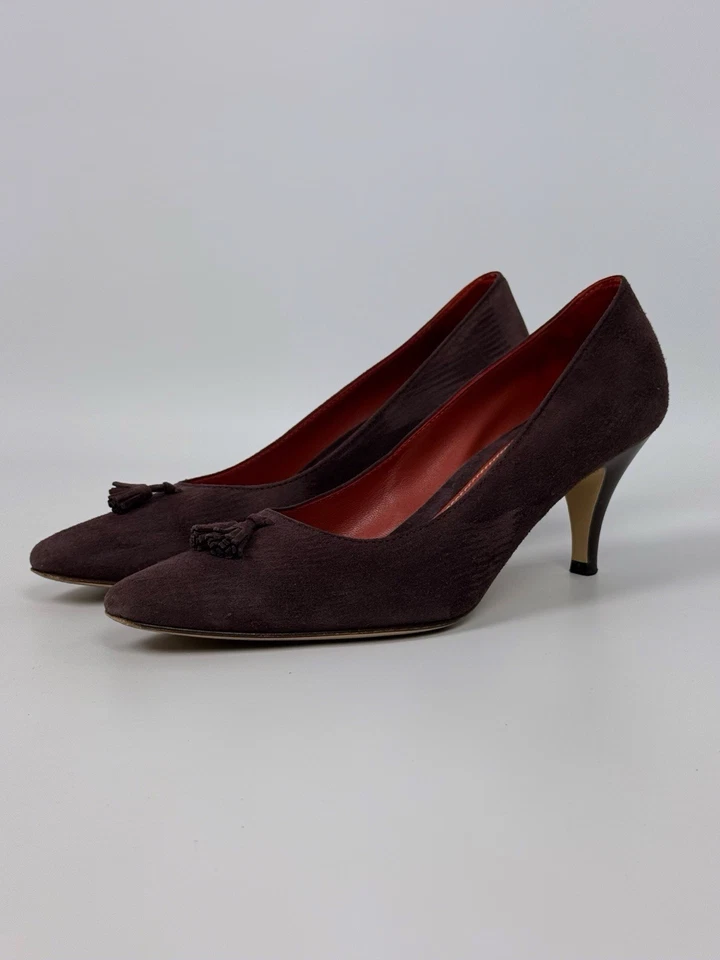 Tacones Loro Piana Escarpins gamuza púrpura Foto 2 de 4