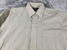 Polo Ralph Lauren Andrew Mens 16.5 34/35 Button Up Dress Shirt Beige Micro Check