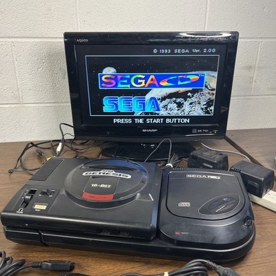 SEGA Genesis Model 1 1601 SEGA CD Model 2 MK-4102 2 Controllers Working NO CORDS