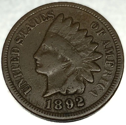 1892 Indian Head Cent Penny Good Condition 1c One Cent US Coin- 2438