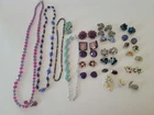 Lot of 41 Vintage Blue & Purple Costume Jewelry