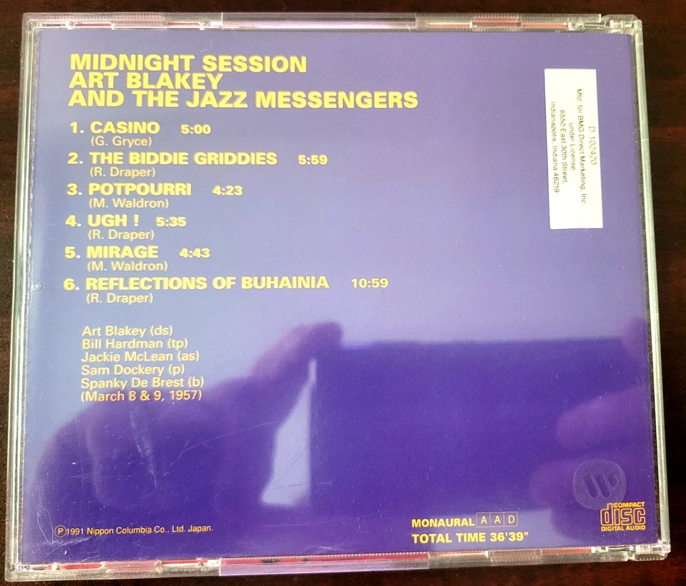 Art Blakey & The Jazz Messengers Midnight Session Savoy Jazz Excellent CD Foto 4 de 4