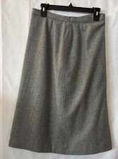 VTG Pendleton Skirt Women's Sz 14 Gray 100 Virgin Wool Lined Side Zip USA Made