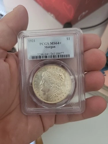 💥1921 Morgan Silver Dollar PCGS MS64+ stunning toning 💥💥