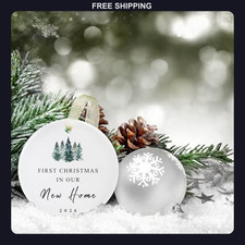 First Christmas in New Home Ornament 2026, 2.9 in Ceramic Housewarming Gift