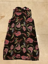 Women's Floral Midi Sleeveless Dress with Side Slits Large