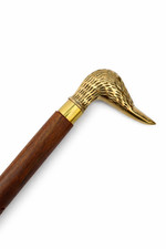 Brass Antique Duck Handle Wooden Walking Cane  Handmade Vintage Style Gift
