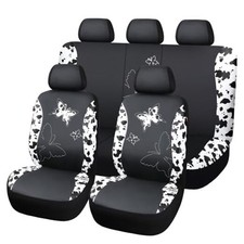 Butterfly car seat Covers ful Set Fashion Full set -- Faux Leather Cow Print