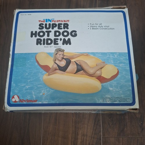 Vintage 1988 Alvimar Super Hot Dog Ride Em Pool Inflatable - 5' 6" In Size