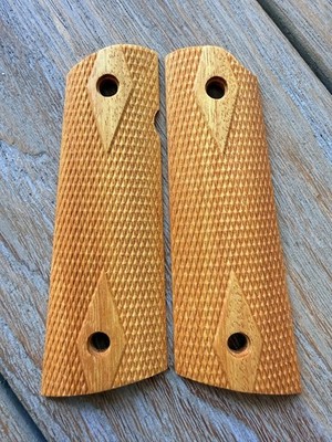1911 Osage Orange Wood Grips Government Full Size Magwell Colt - Double Diamond