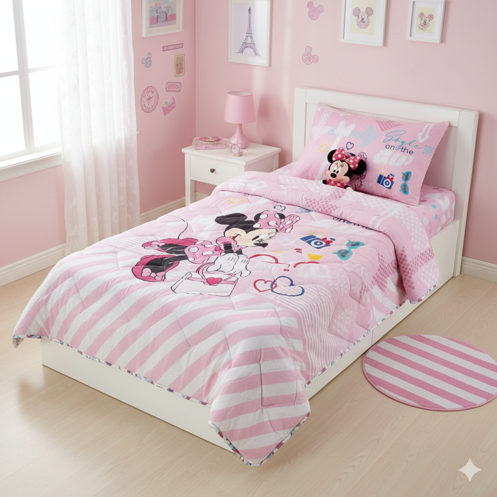 Trapunta Minnie piumone invernale singolo double-face 100% cotone