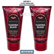 LOT OF 2 Bath  Body Works VAMPIRE BLOOD Travel Size Body Cream 2.5 oz NEW FRESH
