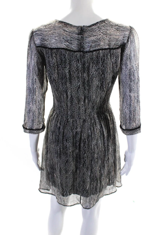 Vestido Vaina Ella Moss Para Mujer Seda Rayas Cuentas Recortado Cuello Redondo Gris Talla S Foto 3 de 4