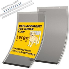 2PCS PAC11-11039 Large Dog Door Flaps with 2PCS Solid Aluminum Bracket, 304 S...