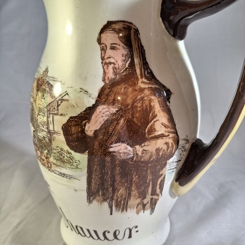 Royal Doulton Series Ware Jug Author CHAUCER Canterbury Tales Inn Pitcher C1910 - Picture 15 of 16