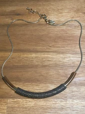 Charming Charlie Signed Gold Tone Collar Necklace