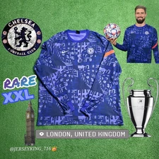 Nike Chelsea FC 2020/2021 Champions League Long Sleeve Pre Match Jersey RARE 