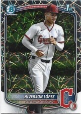 2025 BOWMAN CHROME HIVERSON LOPEZ LASER REFRACTOR ROOKIE CARD