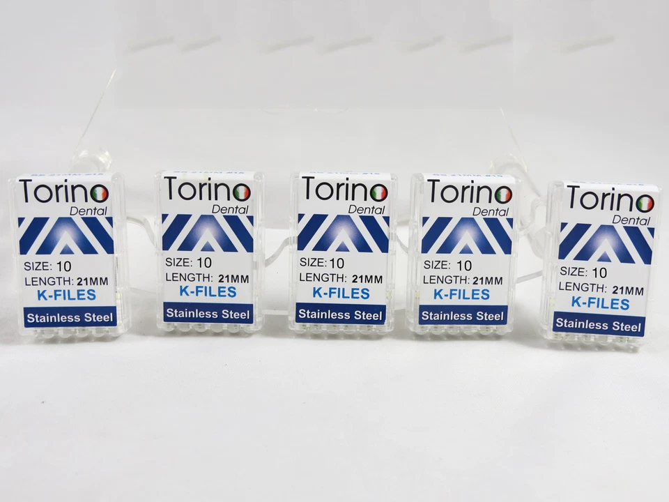 Dentaire K Dossiers Endodontique Acier Inoxydable #10 - 21 MM 5 Paquets Torino - Photo 1/1