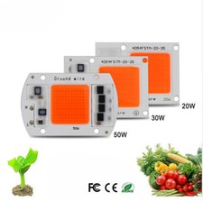 AC 220V 20w 30w 50w cob led grow light chip full spectrum 380nm-840nm for Indoor