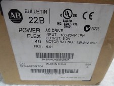 22B-A8P0N104 New In Box AB 22B-A8P0N104 Powerflex40 AC Drive 2HP 180-264V 1PH HT