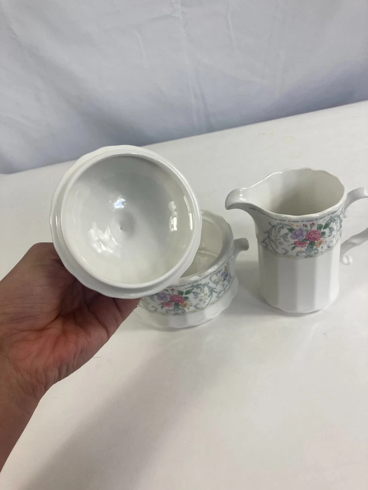 Mikasa Máxima CAJ18 Brocado 4” azucarero y un plato de crema de 2,5”x 4” Foto 4 de 4