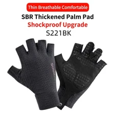 ROCKBROS Bike Fingerless Gloves Shockproof Breathable Cycling Half Short Gloves