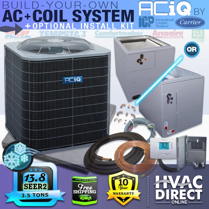 3.5 Ton 13.8 SEER2 ACiQ-Heil Air Conditioner + Evaporator Coil AC System  Kit | eBay