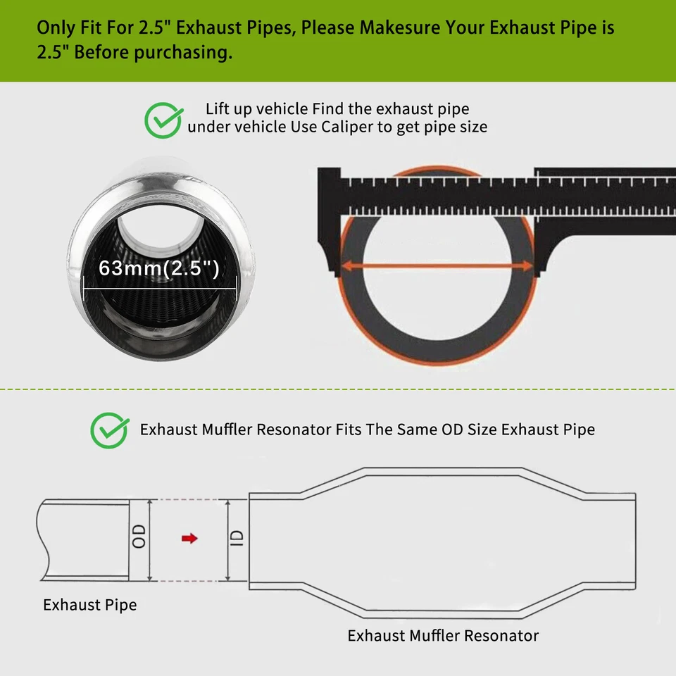Silenciador ressonador de escape longo 2,5" entrada/saída 16" EUA para Toyota Celica GT GTS 2000+ - Imagem 4 de 4