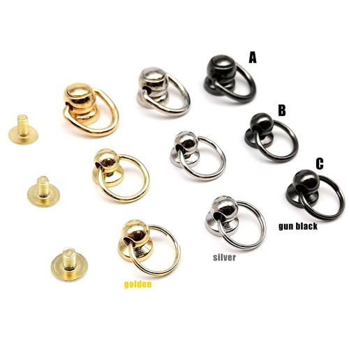 10/20/50 Pz Vite Rivetto Chicago In Ottone Per Pelle - Foto 8