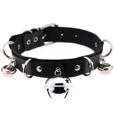New Multilayer Bells Metal Chocker Collar Punk Leather Choker Necklace 16 Colors