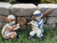 Vintage 1970 Sexton Baseball Kids Cast Aluminum Wall Hung Figures Made in USA
