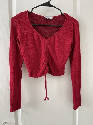 ruched drawstring crop top