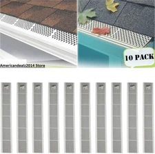 1-10 PACK OF SNAP-IN WHITE GUTTER GUARD COVER SCREEN DEBRIS LEAF PROTECTION 3FT